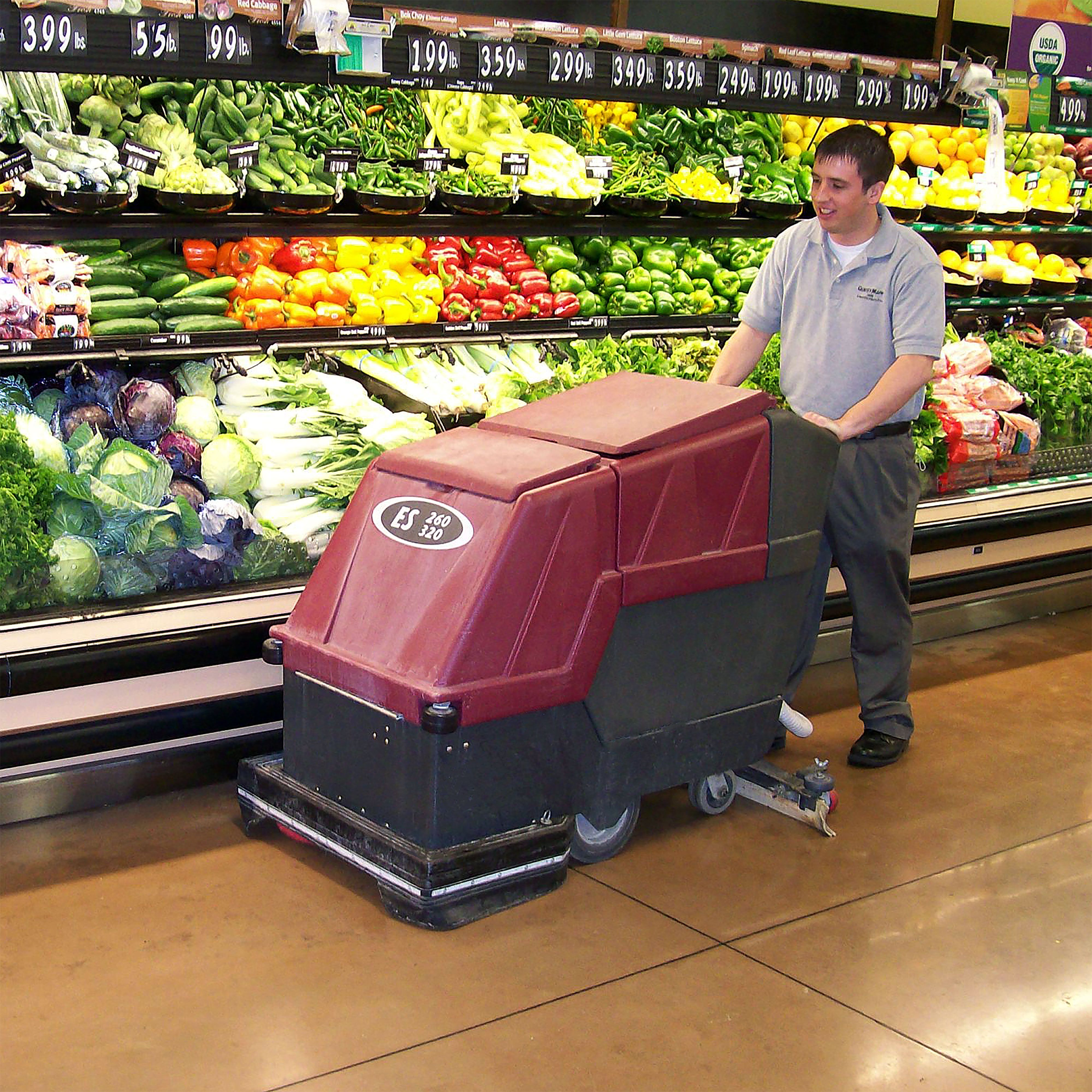 commercial floor maintenance equipment being used