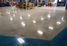 An Industrial Manufacturing Facility Concrete Floor is Repaired and Polished